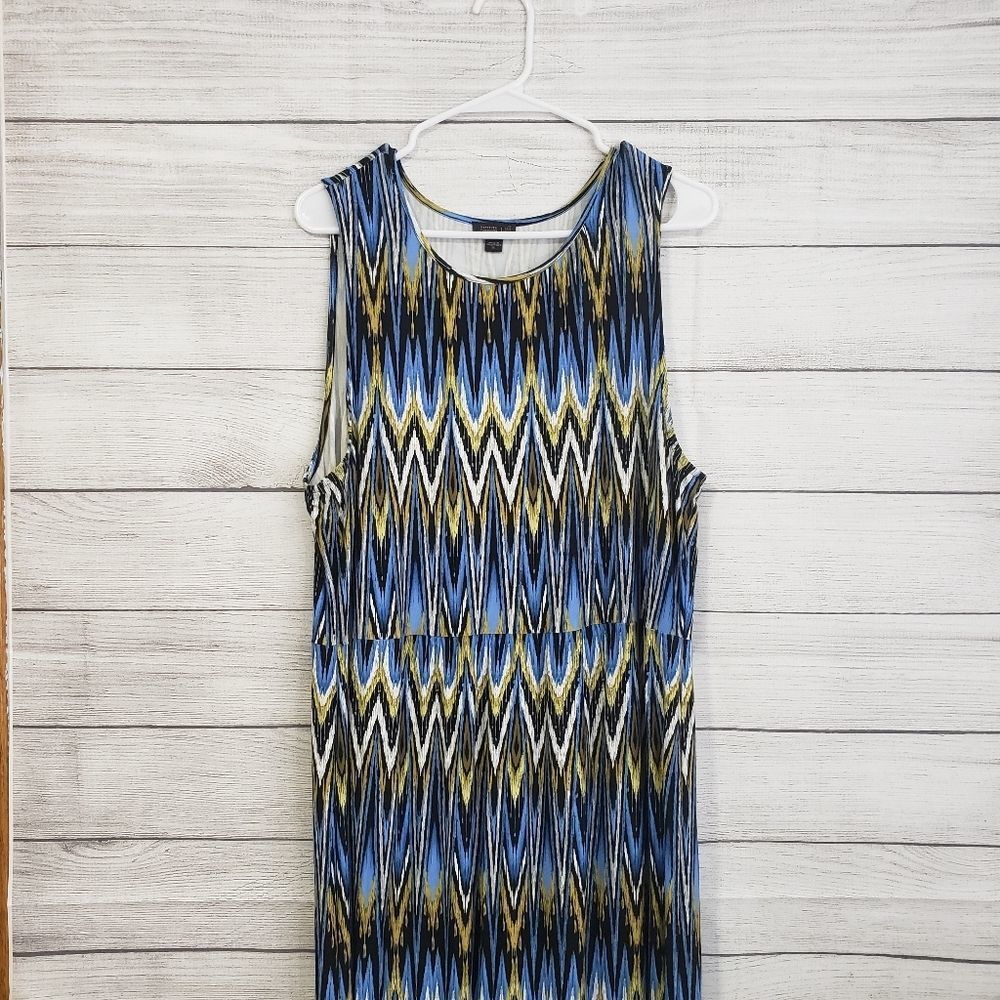 J. Jill Blue and Black Patterned Dress